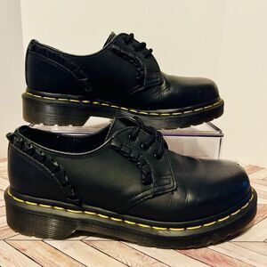 Dr Martens 1461 Frill Nappa Leather Black Womens 5 Oxford Shoes Ruffles 30696001